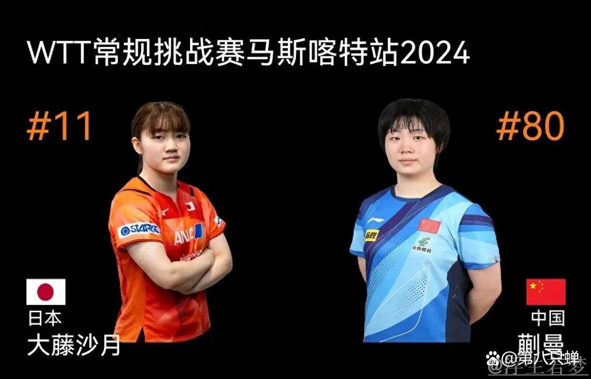 蒯曼16比14险胜第四局,与大藤沙月战成2比2平 蒯曼16比14险胜第四局,与大藤沙月战成2比2平